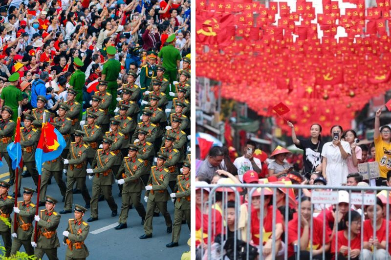 la parata e la gente accolgono con entusiasmo le celebrazioni del 30 aprile e del 2 settembre 2025 (foto bui quoc hoang e hoang trieu)